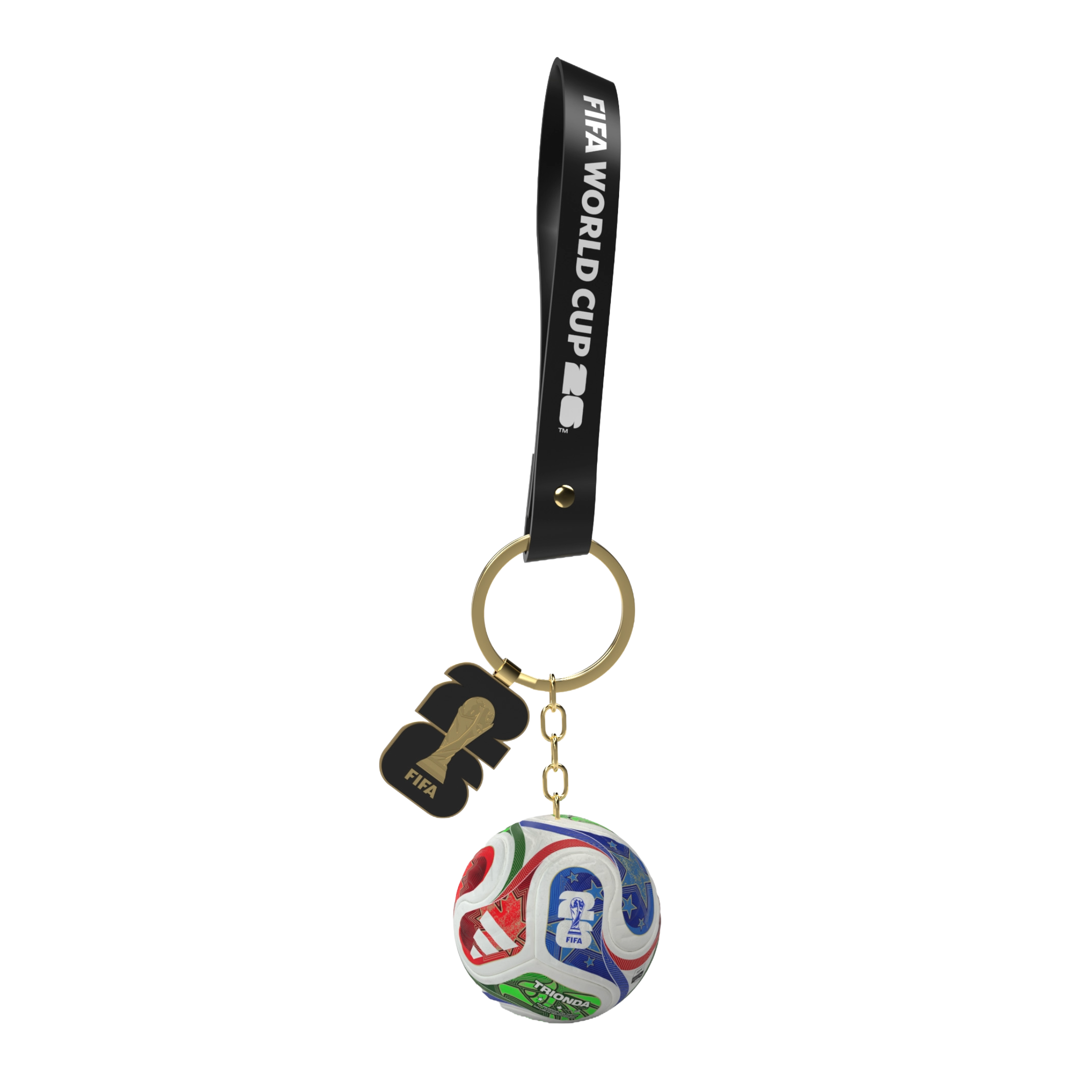 2026 FIFA World Cup adidas Trionda match ball keyring with charm and strap