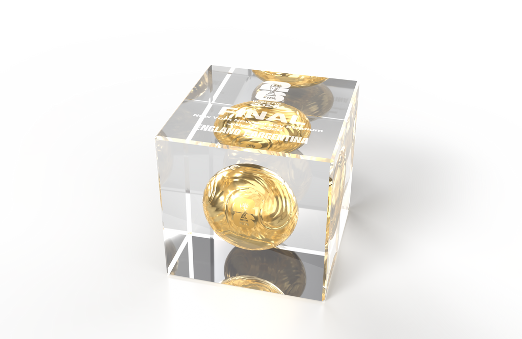 Official mini adidas Trionda World Cup Final ball in acrylic display