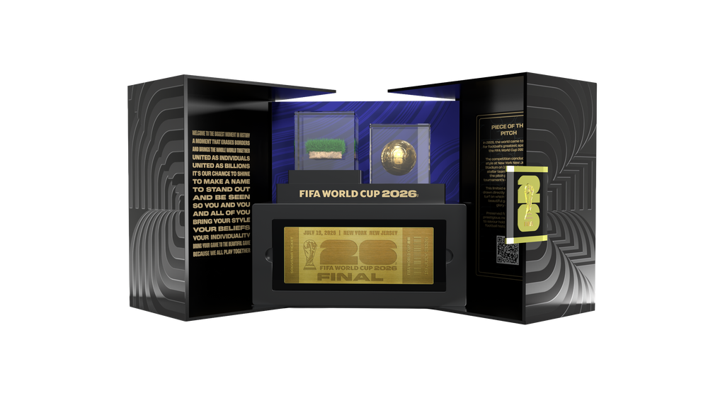 KeepStub Legacy Edition – full collector display with pitch fragment, mini ball and gold ticket