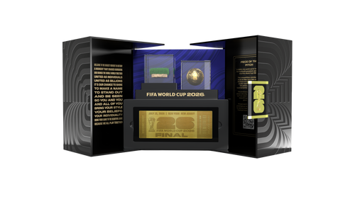 KeepStub Legacy Edition – full collector display with pitch fragment, mini ball and gold ticket
