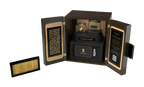 KeepStub Hero Edition – open display with gold-etched ticket and acrylic fragment visible