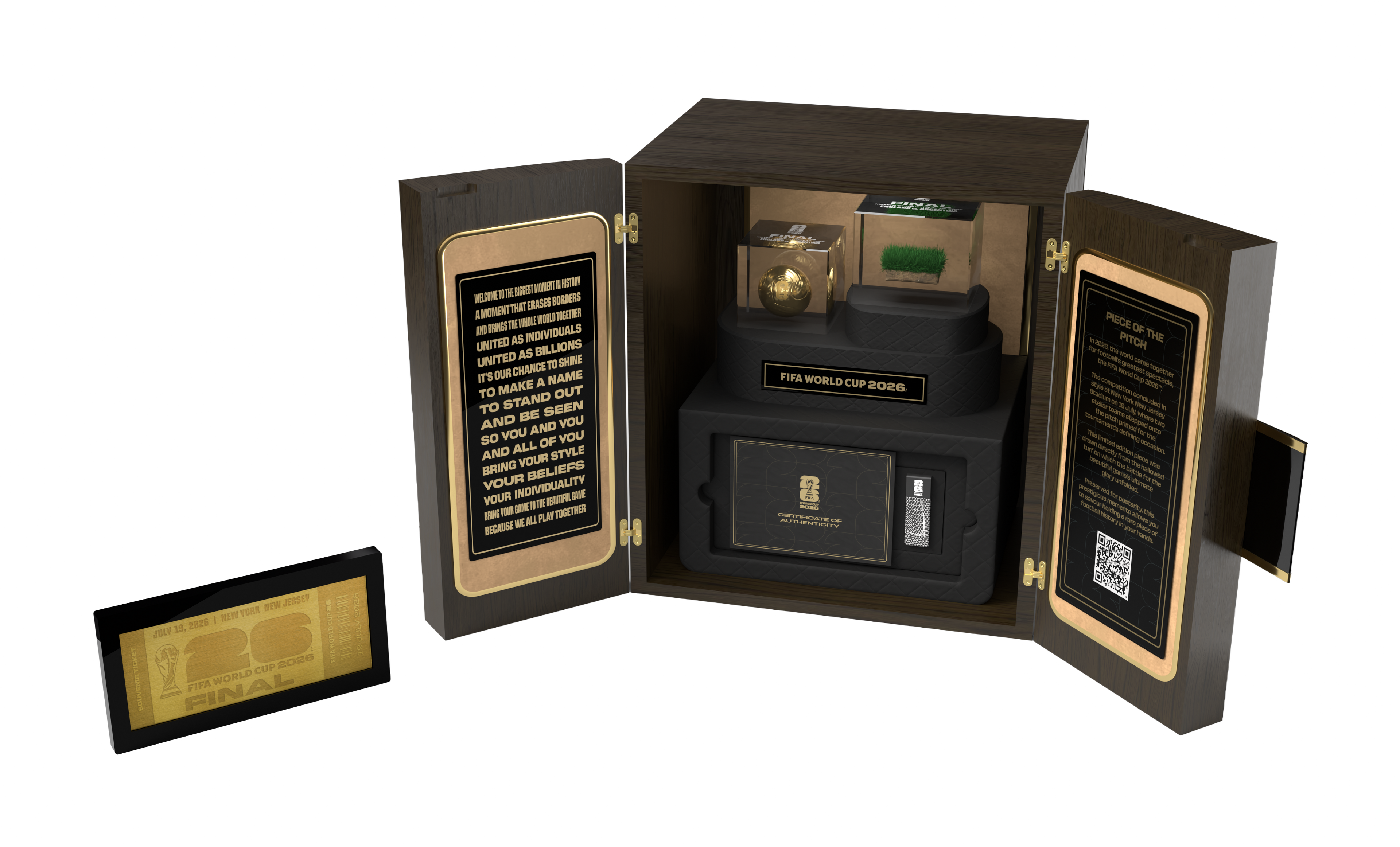 KeepStub Hero Edition – open display with gold-etched ticket and acrylic fragment visible
