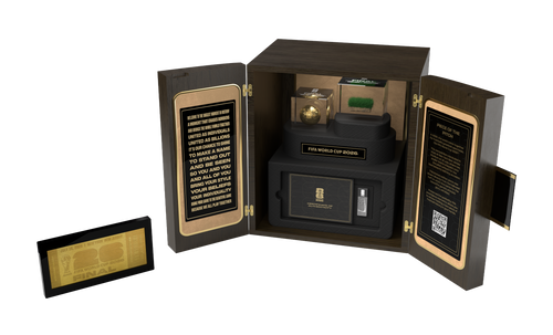 KeepStub Hero Edition – open display with gold-etched ticket and acrylic fragment visible