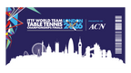 ITTF WTTC Finals London 2026 souvenir ticket – front face design