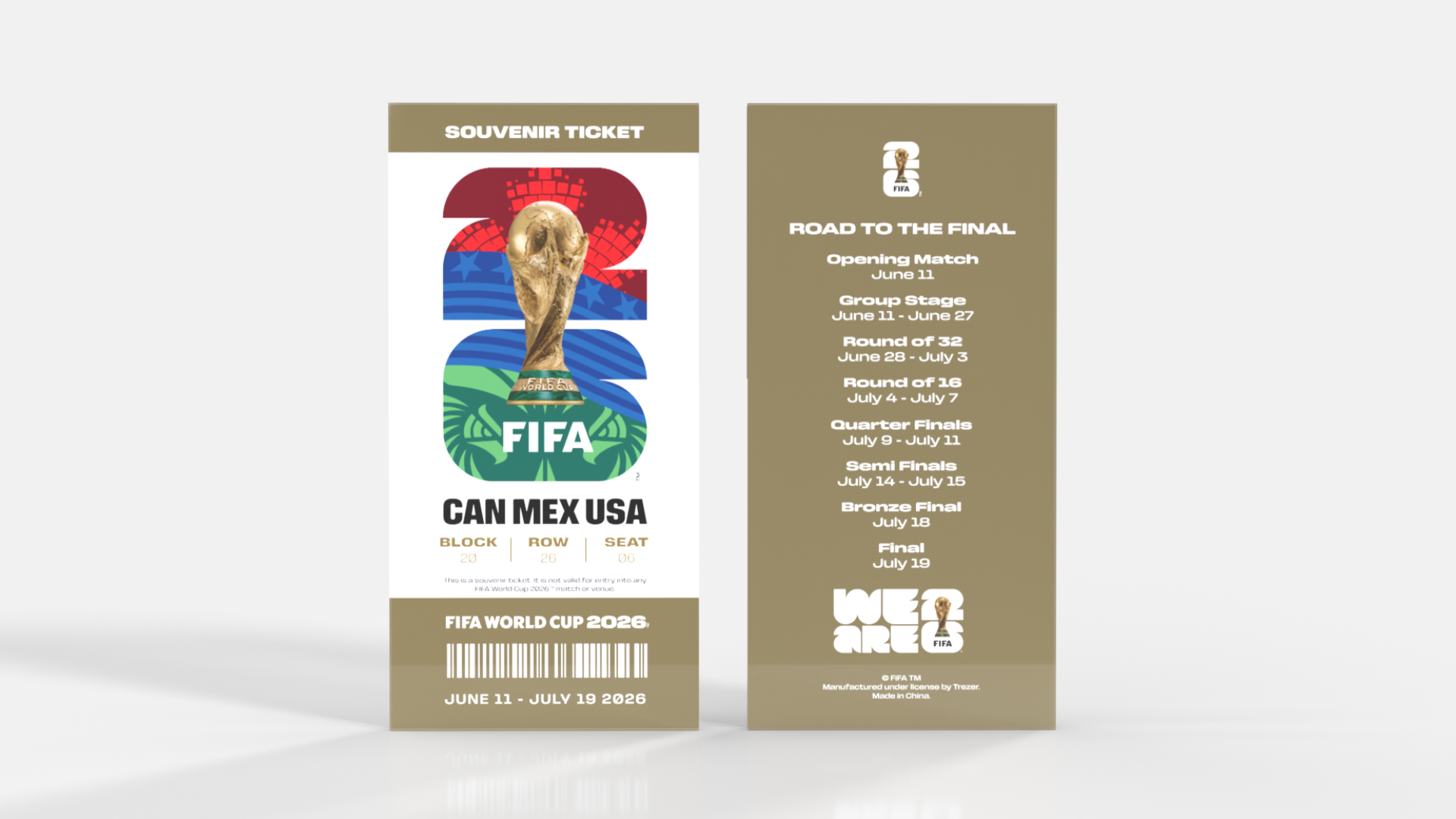 2026 FIFA World Cup Host Nations souvenir ticket – all host countries – portrait display